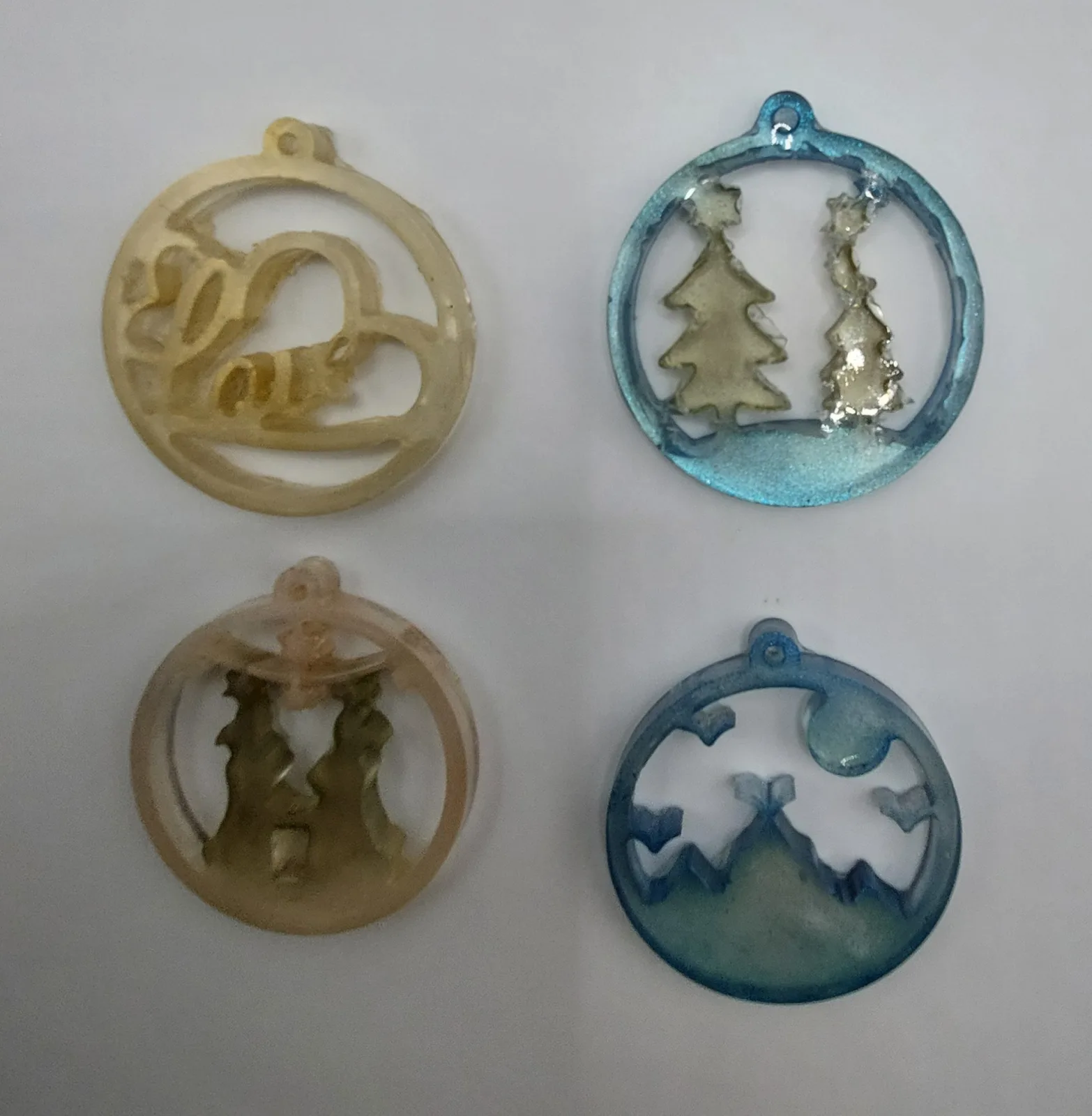 Set van 4 kerstmedailles