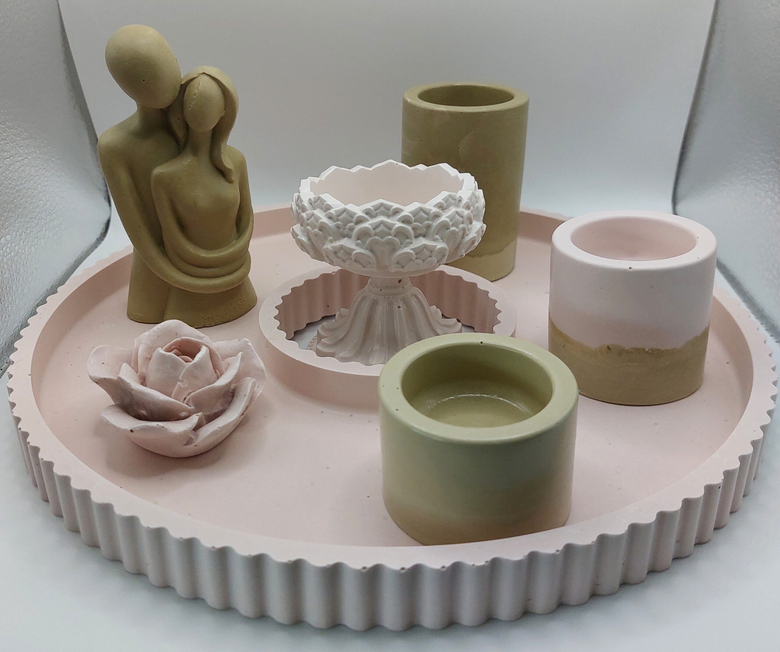 Harmonie in Terrazzo – Handgemaakte Decoratie set
