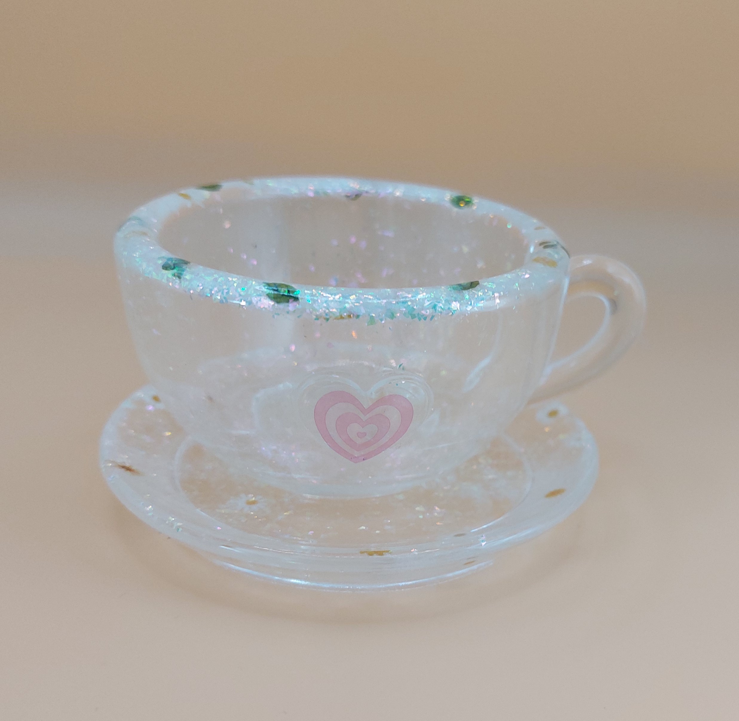 Glitter kopje met Hartjes