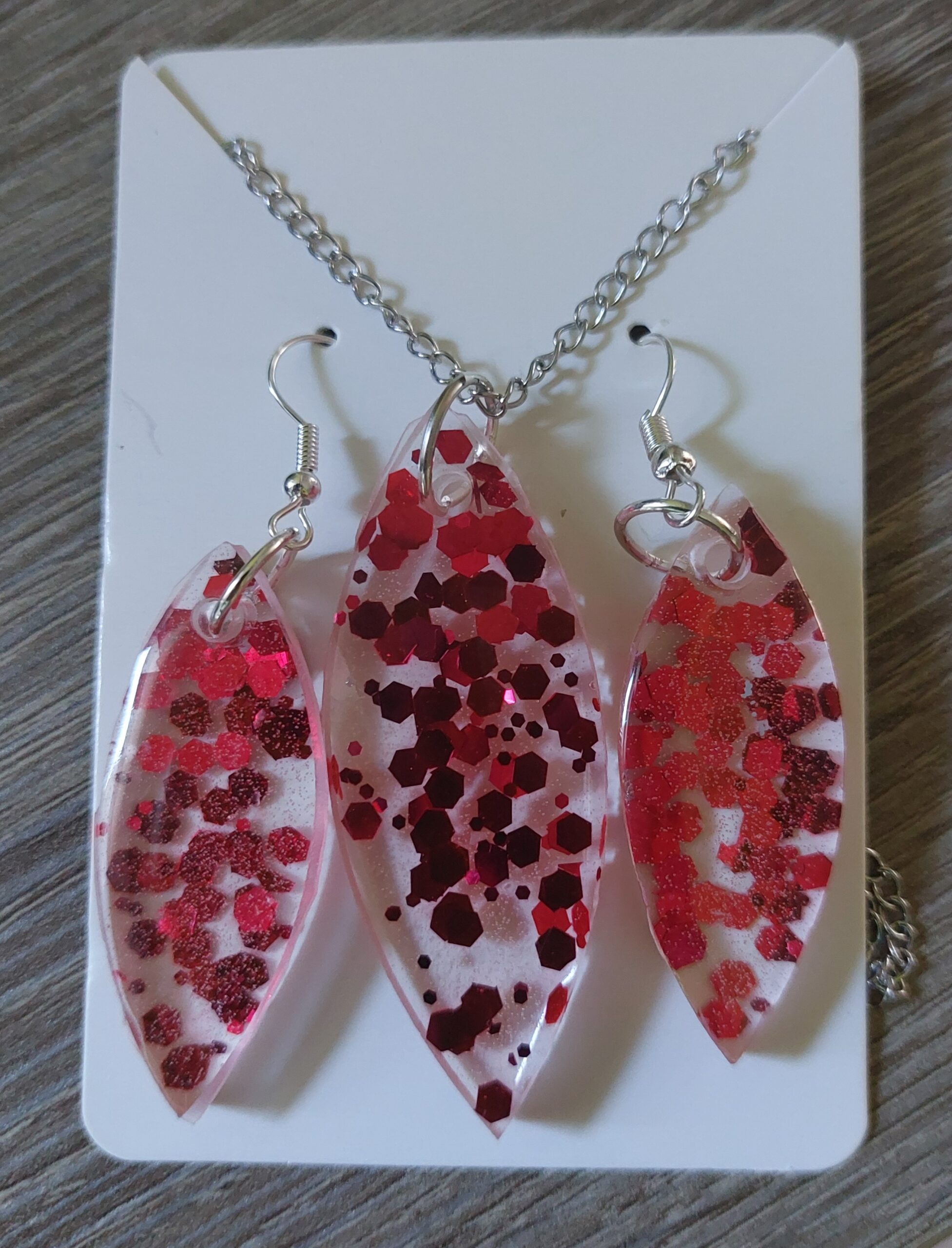 Sparkling Red Epoxy Sieradenset