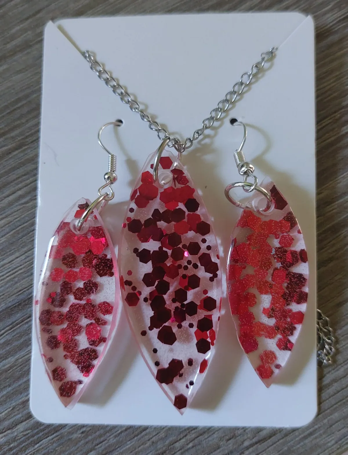 Sparkling Red Epoxy Sieradenset